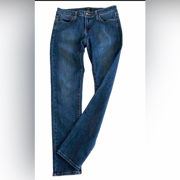 BUCKLE JUST BLACK Cropped Medium Blue Wash Denim Skinny Jeans Size 27 30x28 - Picture 2 of 7